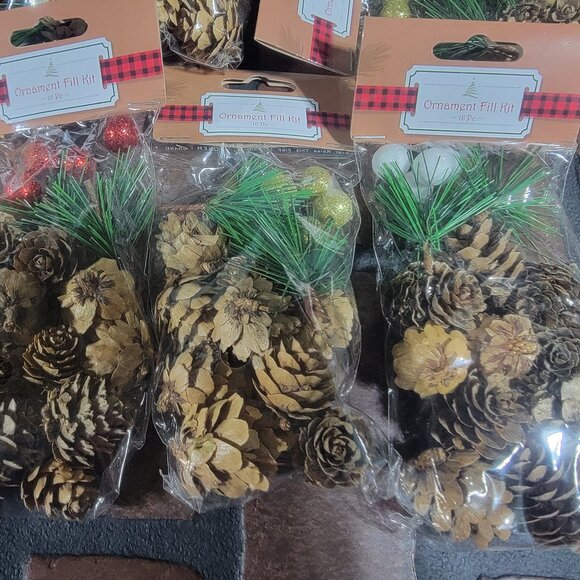 12 Ornament Craft Fill Kit ~ 16 pieces ea (192) Pinecones, Berries, Pine Branch - Picture 5 of 5